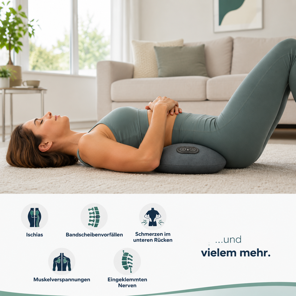 3-in-1- Rückenmassagegerät für Rückenschmerzen, Bandscheibe & Ischids