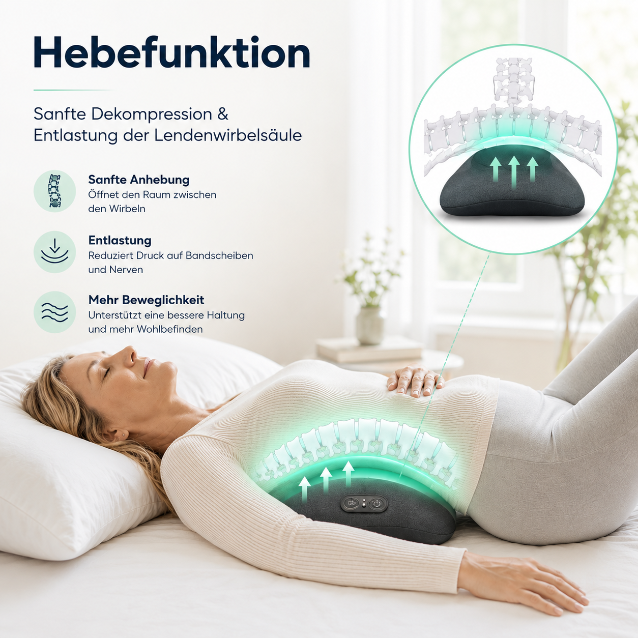 3-in-1- Rückenmassagegerät für Rückenschmerzen, Bandscheibe & Ischids